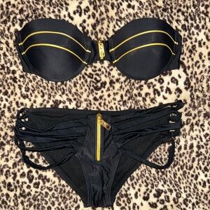Black and Gold Women's Bikini Set